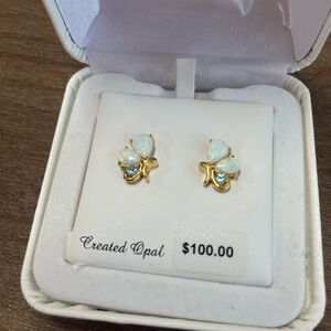 Kohl's Yellow Gold Stud Butterfly Opal Earrings